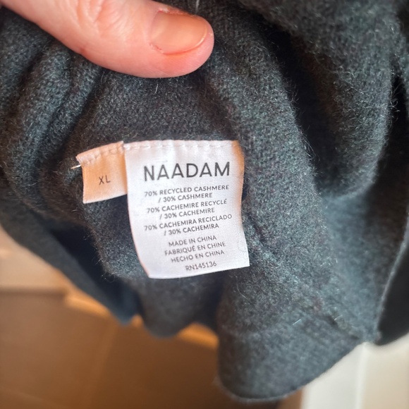 Naadam XL 100% cashmere signature hoodie joggers deep blue gray matching set - Picture 3 of 9